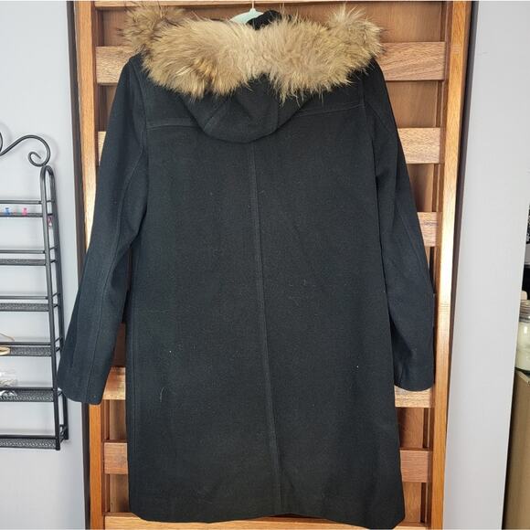 VINTAGE Marvin Richards New York Black Wool Cashmere Fox Fur Coat, Sz 4 - Picture 8 of 11